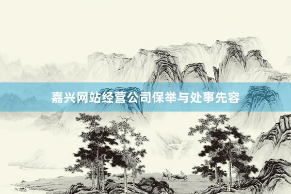 嘉兴网站经营公司保举与处事先容